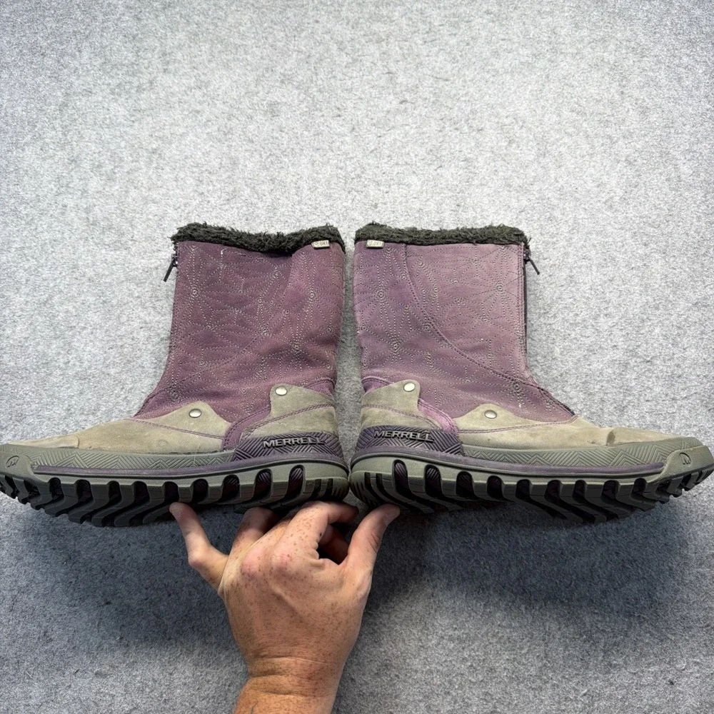 Merrell Snow Boots Women's 7 Purple Plum SilverSun Waterprooof Suede